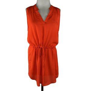 Umgee Bright Neon Orange Dress w Tie at Waist